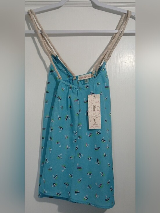 Mustard Seed Tops - Mustard Seed Small Turquoise Sailboat Tank Top - NWT